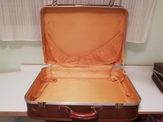 2 maletas  vintage de cuero marrón