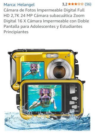 Cámara Dual Screen Waterproof Azul acuatica