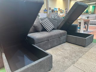 Sofá Cama DOBLE Chaise Longue Gris 290cm