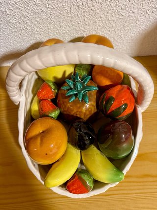Centro de mesa vintage frutas cerámica