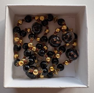 Collana Murano Vetro Nero & Oro Vintage '80