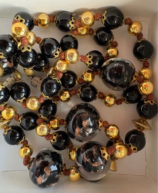 Collana Murano Vetro Nero & Oro Vintage '80