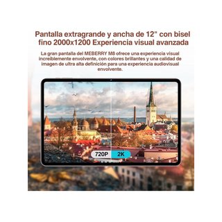 Tablet BIEGEDY 128GB Oro da 12" 2K RAM ROM Octa-Core