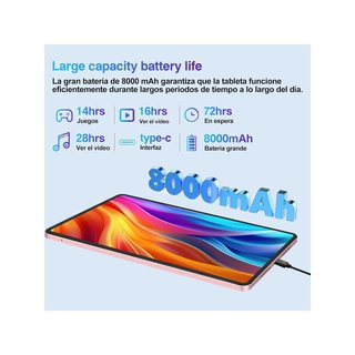 Tablet BIEGEDY 128GB Oro da 12" 2K RAM ROM Octa-Core