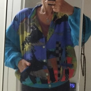 Cazadora bomber vintage 90s estampado