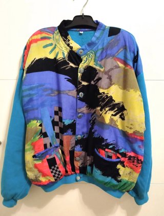 Cazadora bomber vintage 90s estampado