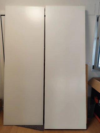 Puertas correderas vidrio blanco para armario ikea