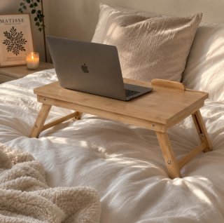 Mesa plegable de bambú