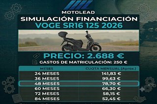 VOGE SR16 125 Scooter 2026 Desde 52,45€ al mes