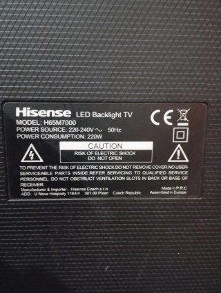 Televisión Hisense 65 Negra