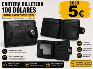 Cartera Billetera 100 Dólares Diseño Único