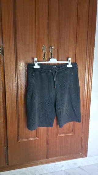 Pantalón Corto Chándal Negro Cremallera