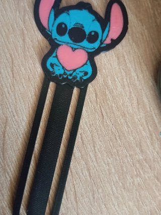 Marcapáginas Stitch Corazón Azul y Rosa