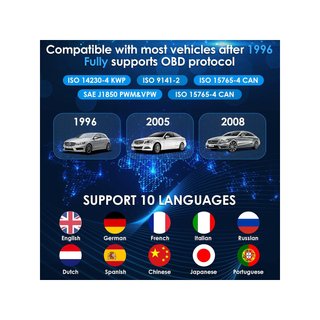 V519 Escáner diagnóstico coche OBD2 rápido fácil