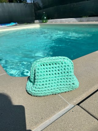 Borsa uncinetto verde acqua nuova
