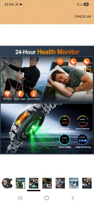 Reloj Inteligente CHAD GPT GPS Negro/Naranja