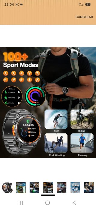 Reloj Inteligente CHAD GPT GPS Negro/Naranja