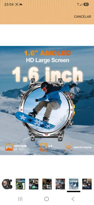 Reloj Inteligente CHAD GPT GPS Negro/Naranja