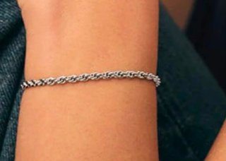 Pulsera plata Agatha Paris Cadena Cadena cuerda