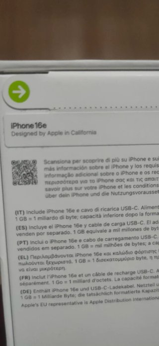 iPhone 16e precintado con garantía.