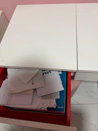 Escritorio Tocador Blanco con Taburete Rosa