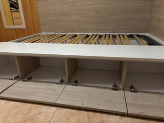Cama de 90 canapé con almacenaje y puertas