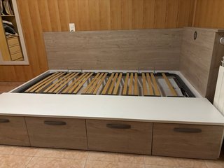 Cama de 90 canapé con almacenaje y puertas
