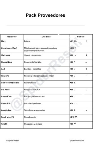 pack 13 proveedores