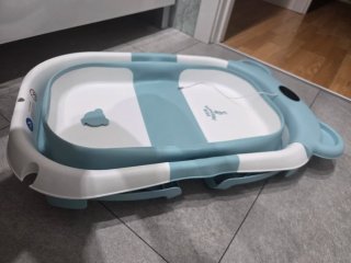 Bañera Plegable Bebé Azul y Blanca