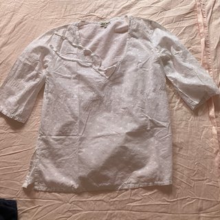 Camicia cotone pizzo bianca