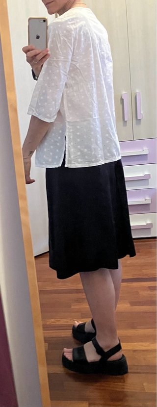 Camicia cotone pizzo bianca