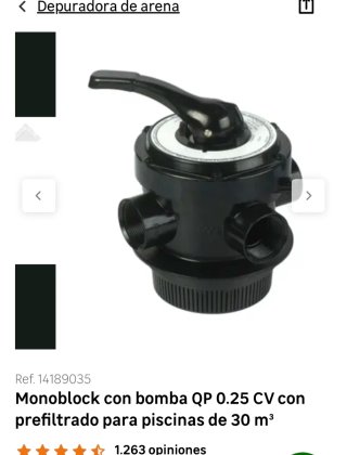 Bomba depuradora arena 0.25 CV