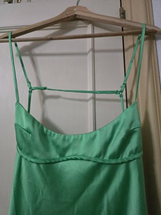 Vestido verde Zara balconete