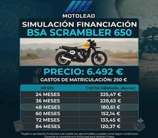 BSA Scrambler 650 2026 Desde 120,37€ al mes