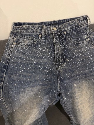 Pantalones vaqueros con pedrería Talla XS