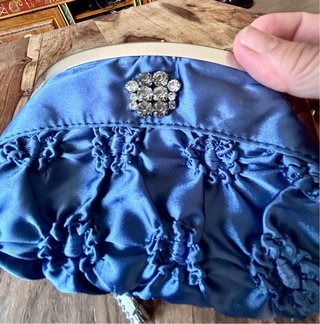 Bolso de fiesta BDBA azul con pedrería