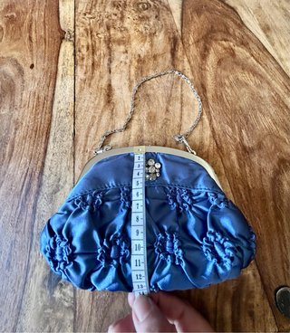 Bolso de fiesta BDBA azul con pedrería