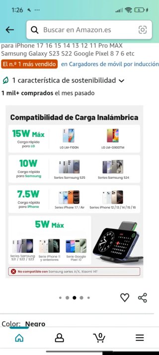 Cargador Inalámbrico INUI Negro