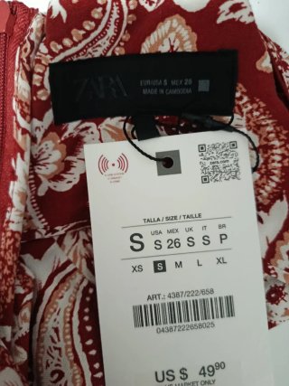 Vestido largo estampado Zara