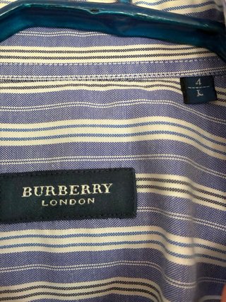 Camisa Burberry Rayas Azul y Blanco