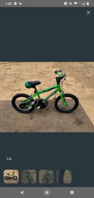 Bicicleta infantil verde Tractor
