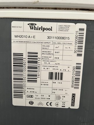 Oferta Congelador Arcón Whirlpool