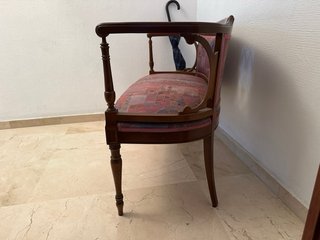 Banco imbottito in legno 2 posti vintage