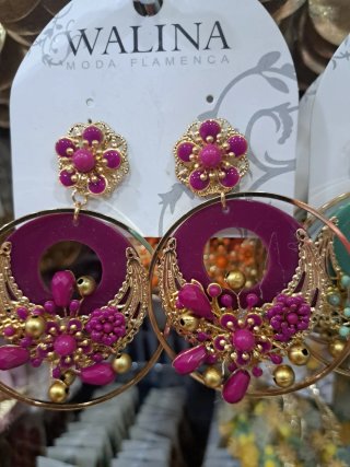 Pendientes WALINA dorados y morados