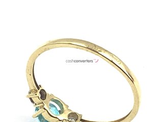 anillo oro 18k con piedra con circonita,topacio