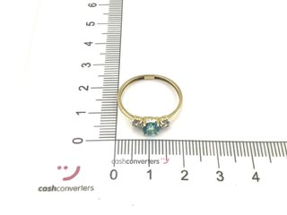 anillo oro 18k con piedra con circonita,topacio