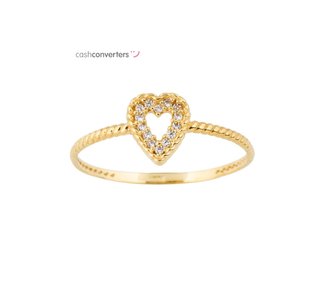 anillo oro 18k con piedra con circonita t. 17 (18,16 mm)