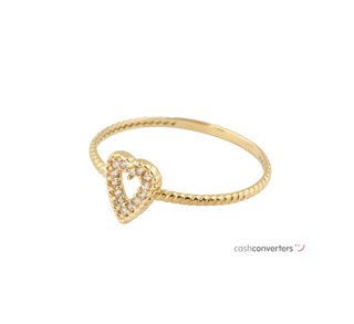 anillo oro 18k con piedra con circonita t. 17 (18,16 mm)
