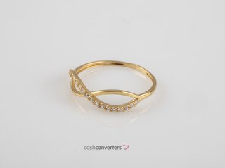 anillo oro 18k con piedra con circonita t. 15 (17,52 mm)