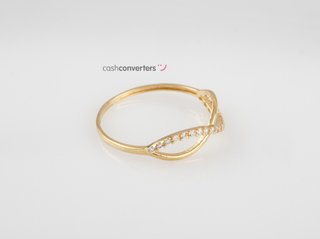 anillo oro 18k con piedra con circonita t. 15 (17,52 mm)
